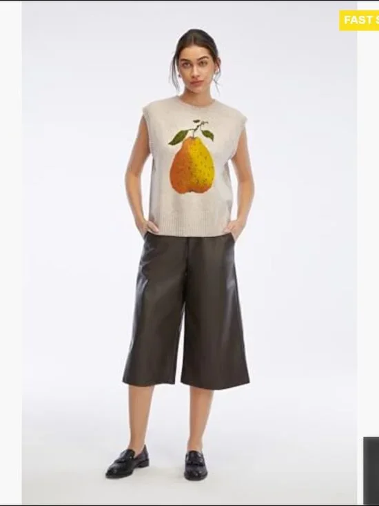 Cropped Sweater Vest Y2K Oversized Loose Fit Knit Sleeveless Top Casual - Picture 6 of 7